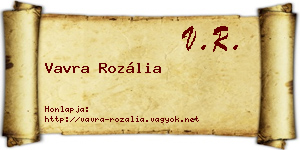 Vavra Rozália névjegykártya